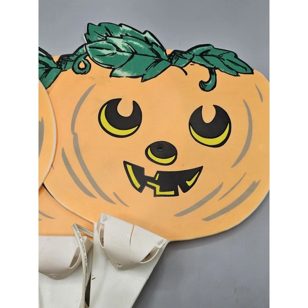Vintage 90s Halloween Plastic Yard Sticks Set Of 3 Light Up Jack O‎ Lanterns